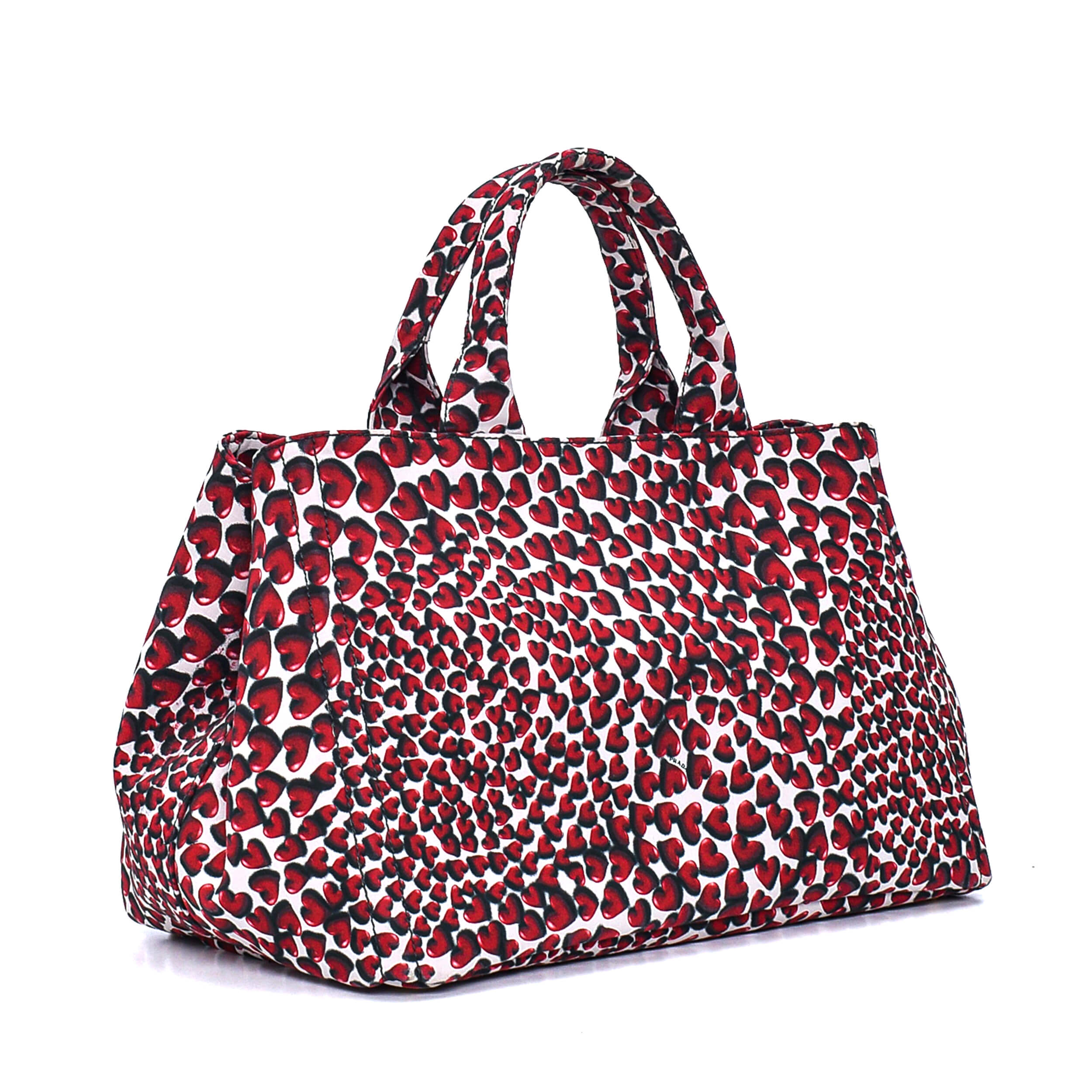 Prada - Black Heart Print Tote Bag